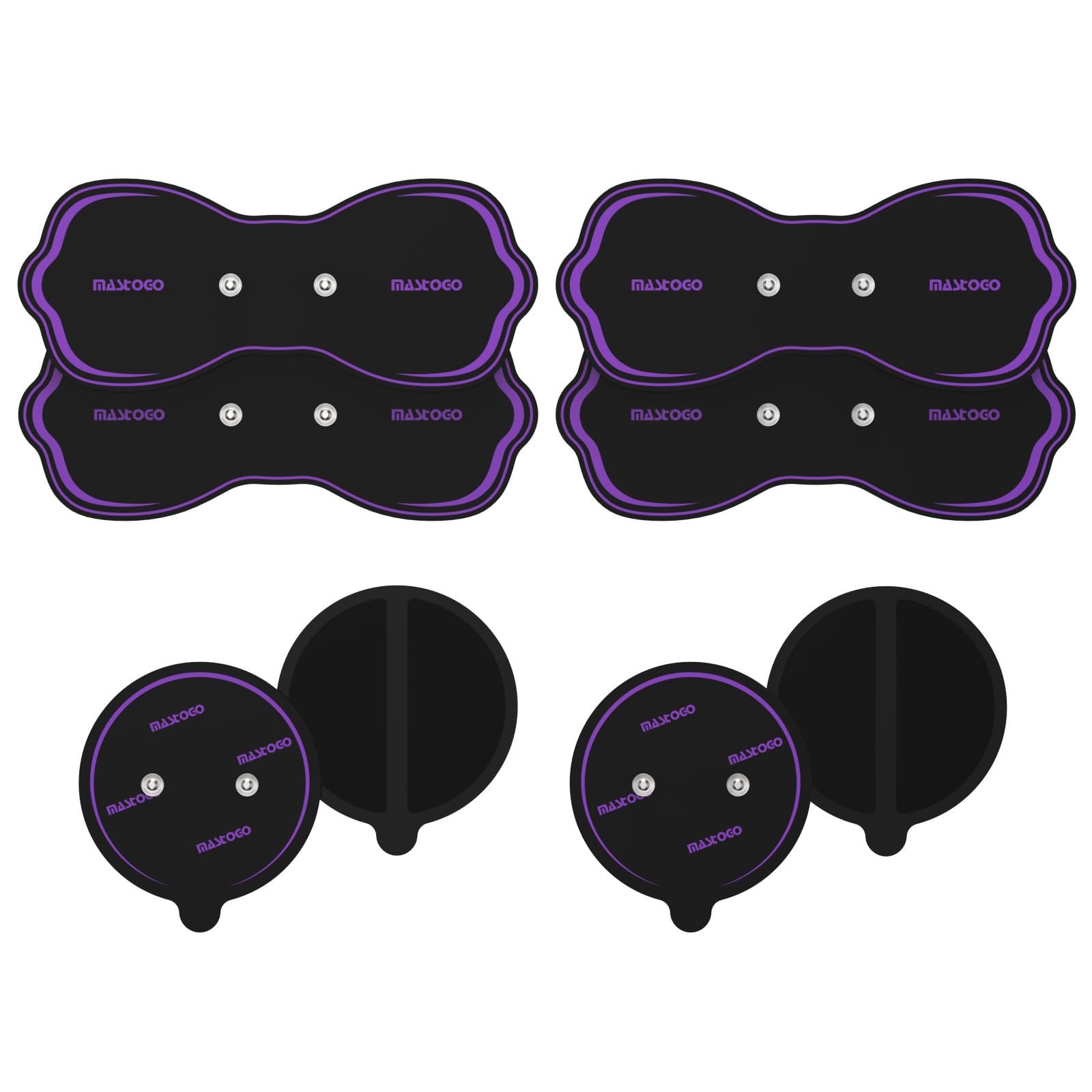 MASTOGO 8 Pcs Wireless TENS Unit Electrode Pads, with 3.5mm Snap Connector
