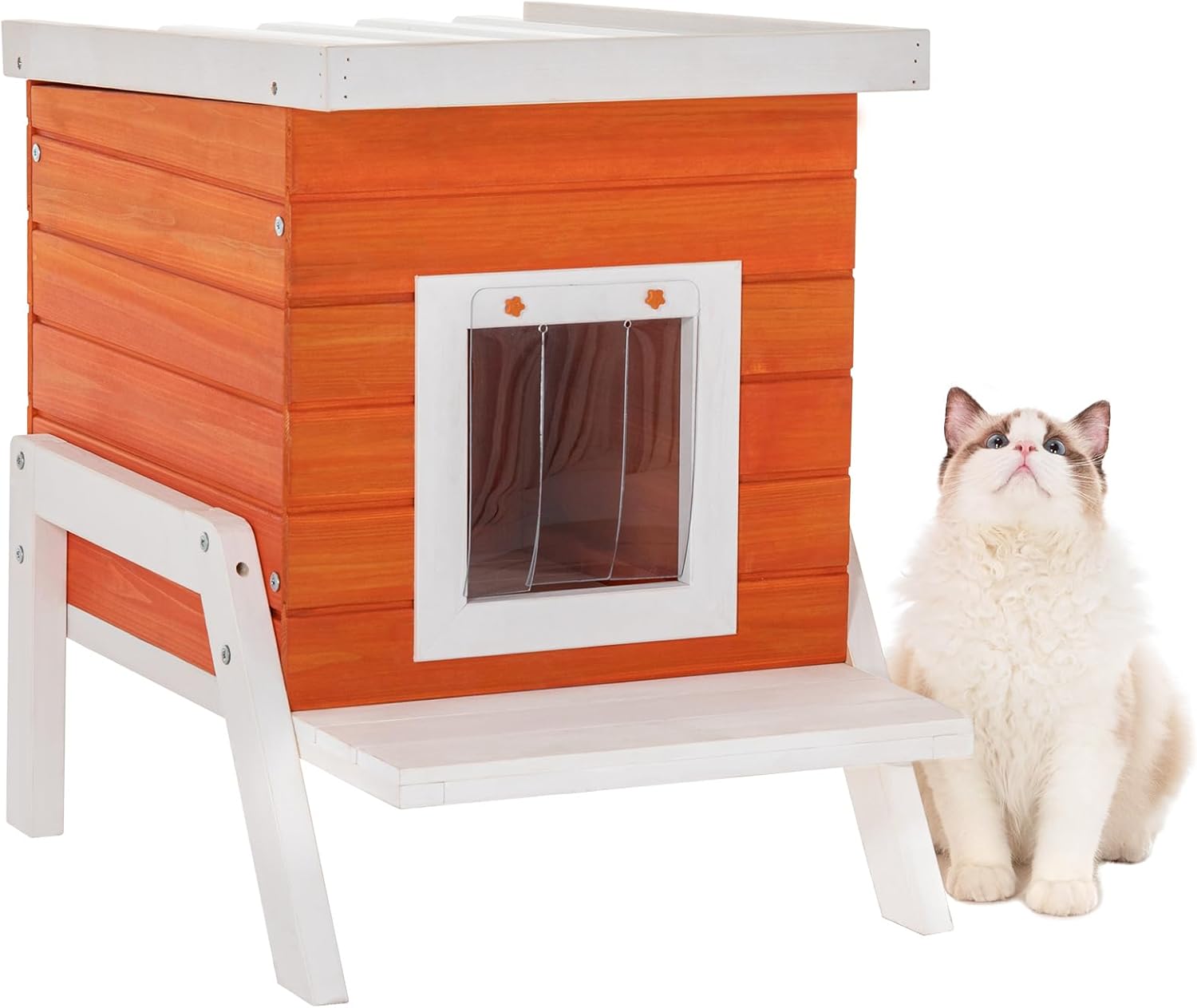 Petsfit Cat House Outdoor, Cat Kennel Outdoor with Insulated High Feet