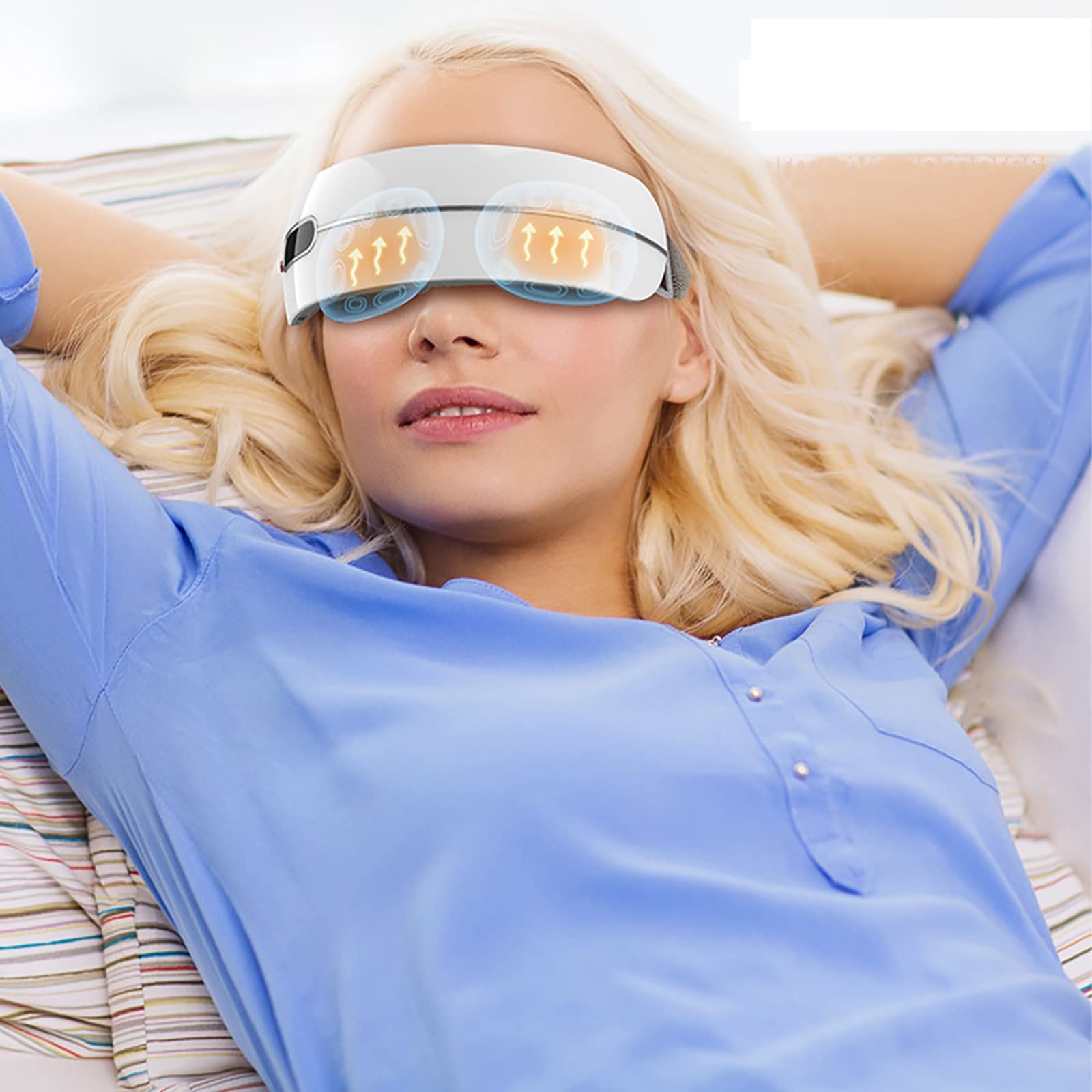 Masajeador De Ojos, Instrumento De Entrenamiento De Recuperación De Visión 3D con Música Relajante para Dormir, Temperatura Constante De 40-45 ℃, Compresa Caliente En Los Ojos