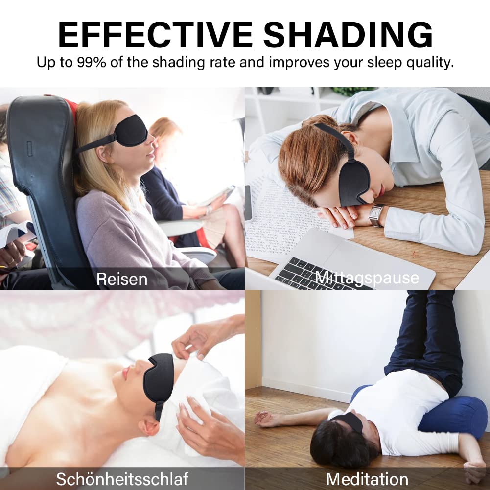 Maschera per occhi per donne e uomini addormentati, 3D, confortevole e traspirante, per dormire, copertura chiara per gli occhi per viaggi, yoga, pisolino, dormire, 1 pezzo, viola