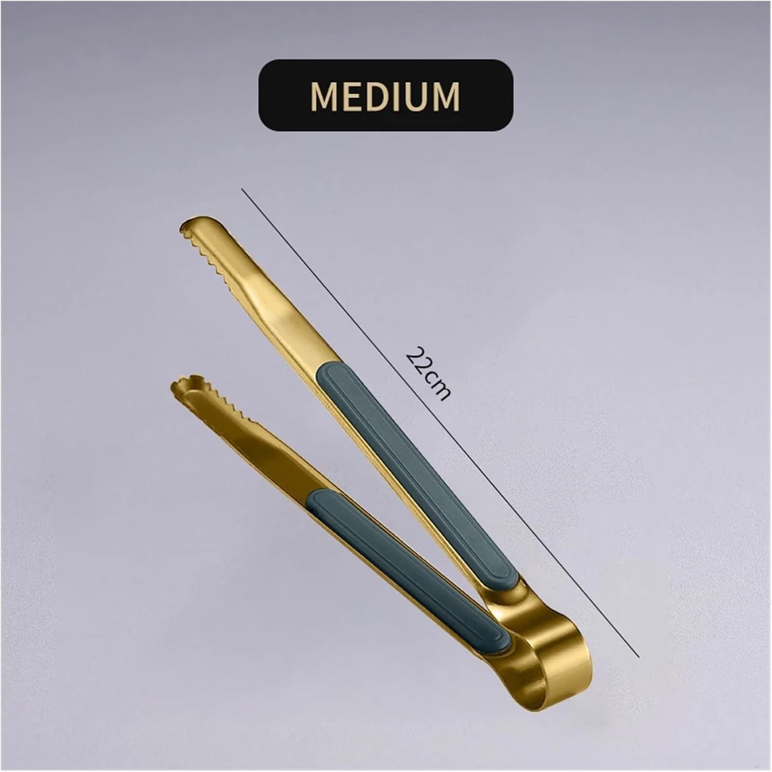 BBQ Gold Stainless Steel Food Tongs Non-Slip Serving Tongs for BBQ Meat Salad Bread Kitchen Accessories Cooking Utensils Accessories(M-Gold Green)