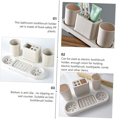 Miniatura 8 de Alipis 1 Unidades Soporte para cepillos de dientes Juego de vasos de dientes Eléctrico Cepillo de dientes Estuche Organizador de Lápiz de Plástico