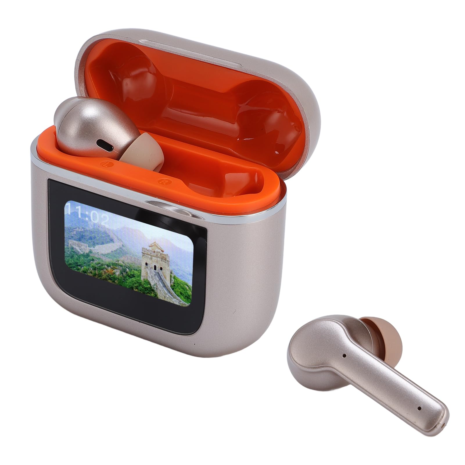 Fabater Auricolari per Traduttore di Lingua Cancellazione Attiva del Rumore Batteria a Lunga Durata per Viaggiatori e Appassionati di Lingue 2 Auricolari 1 Custodia per (GOLD)