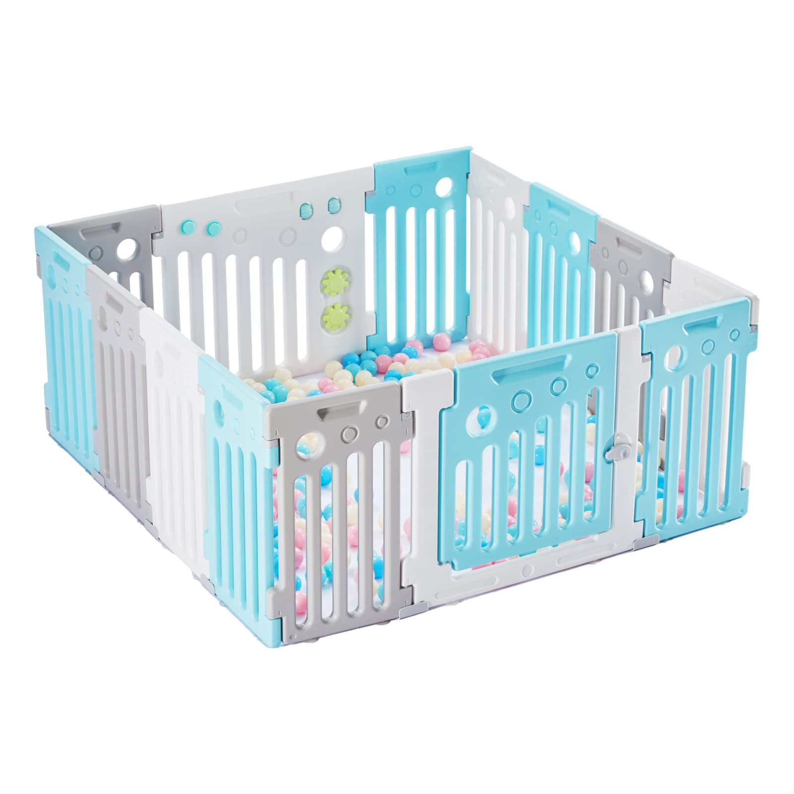 Buy UMAY LONTEK Baby Playpen with Lockable Gate, Safty Plastic Playpen