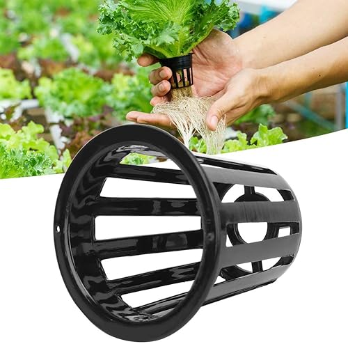 Miniatura 3 de Fydun 50 Pcs Hydroponic Soil Plant Flower Planting Basket Net Pot Net for Greenhouse Black Wide Range of Uses (Black)