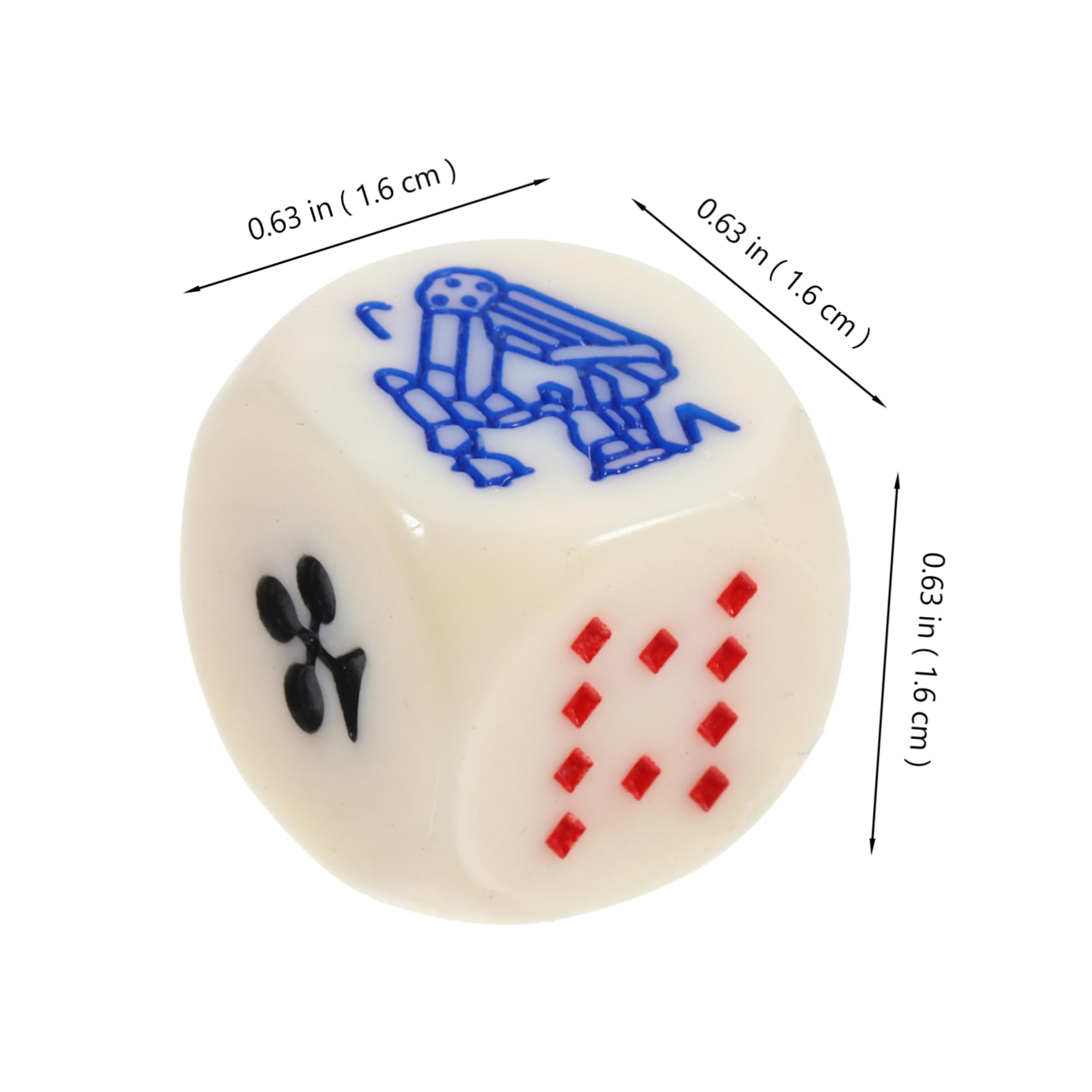 KOMBIUDA 75pièces Dés Acrylique pour Jeux De Poker Espagnols Accessoires De Fête Amusants Dés à Jouer Jeu Portable pour Bar Et
