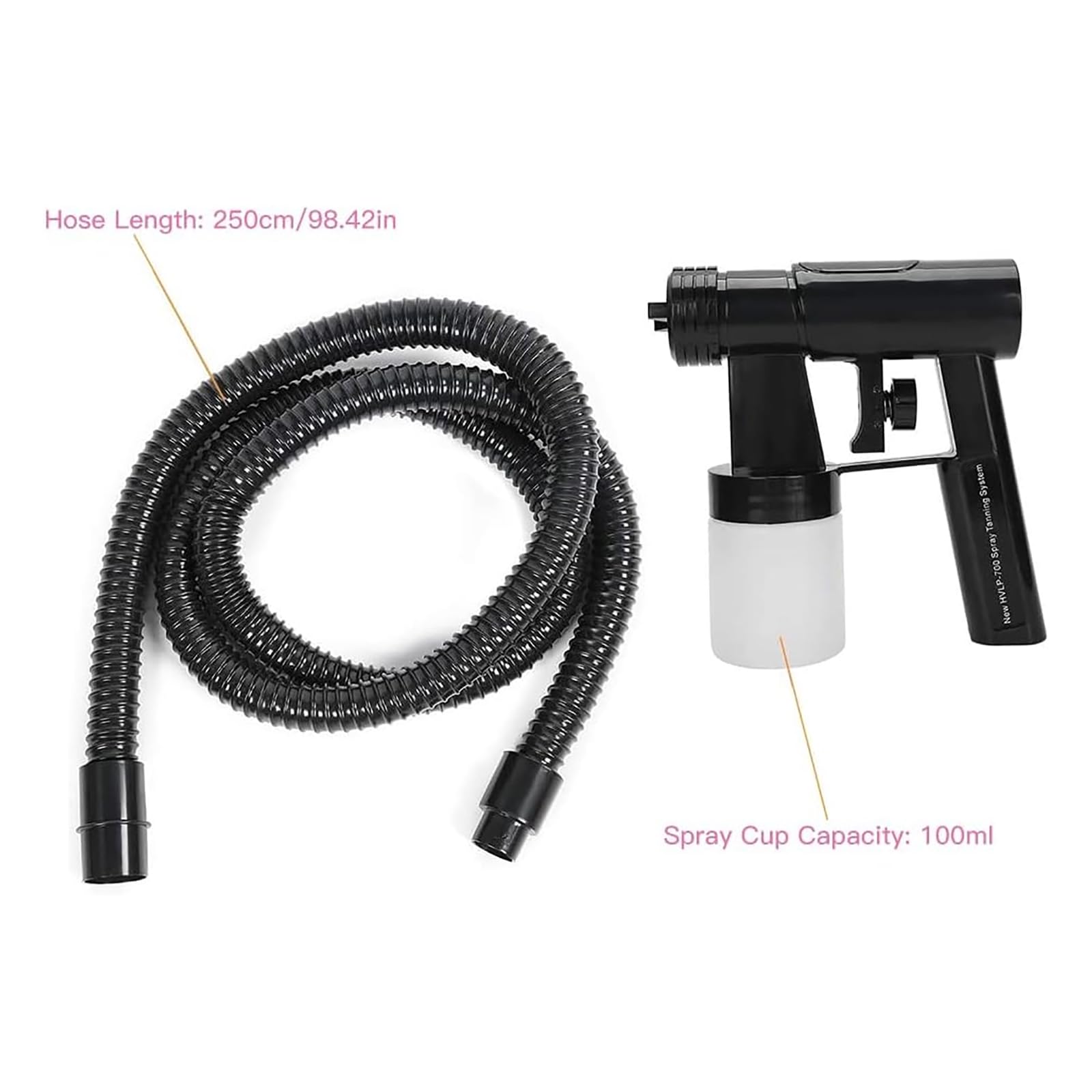 TsoLay Bräunungsspray, 700 W Tragbares Bräunungsgerät Mit Airbrush Und Schlauch, Fernbedienung, 3 Geschwindigkeitsstufen, 100 Ml Fassungsvermögen, Gleichmäßiges Sprühen, Für Den Heimsalon