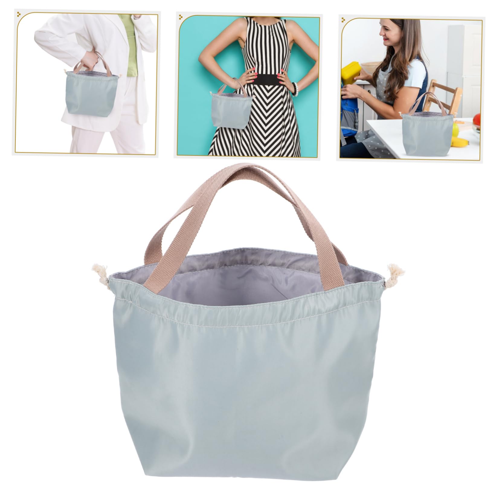 IMIKEYA Borsa Pranzo Sacchetto Multiuso Con Design Coulisse Per Ufficio Picnic e Viaggi Capacità