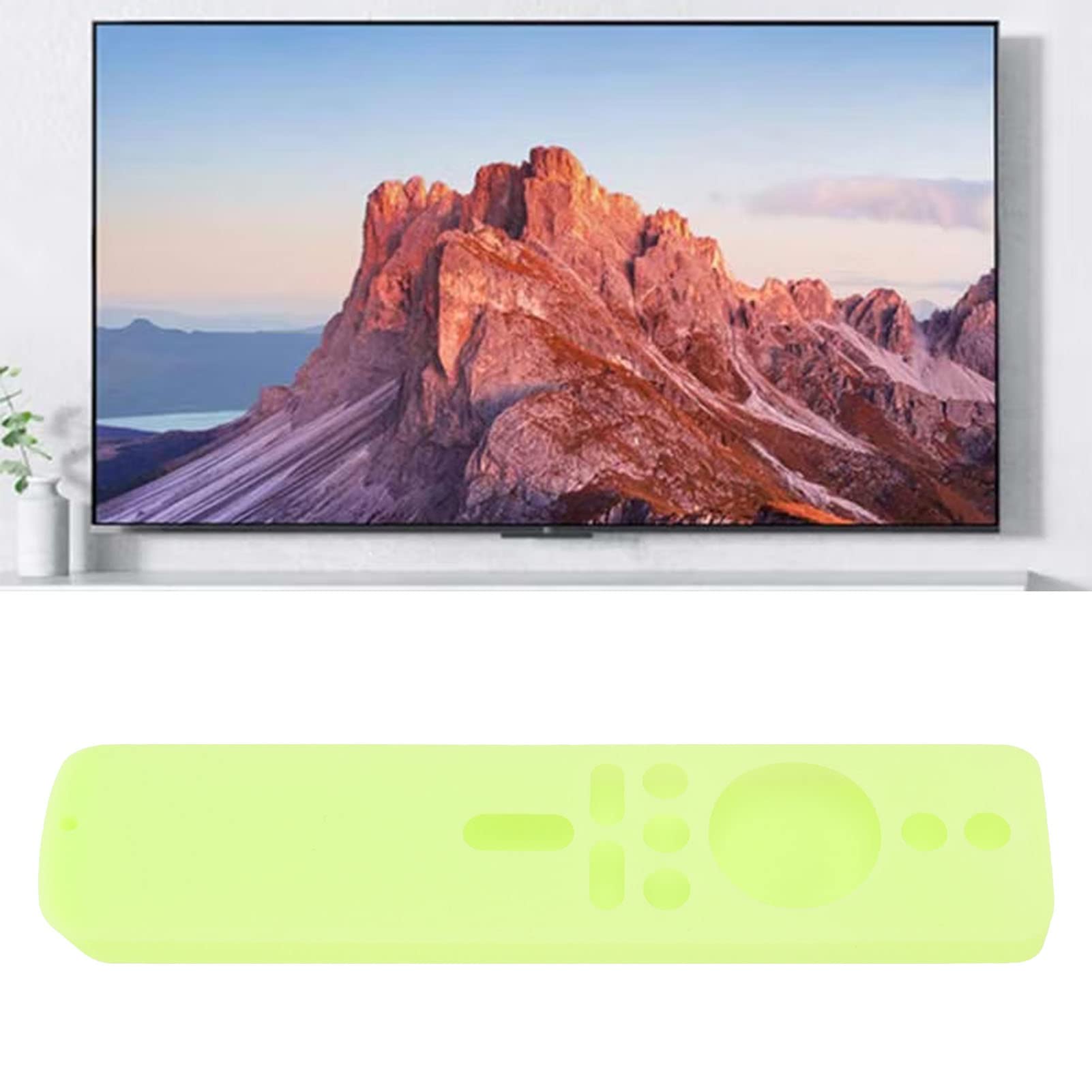 Funda Protectora de Silicona para TV Stick 4K, Funda de Mando a Distancia Antideslizante con Cordón (Verde Fluorescente)
