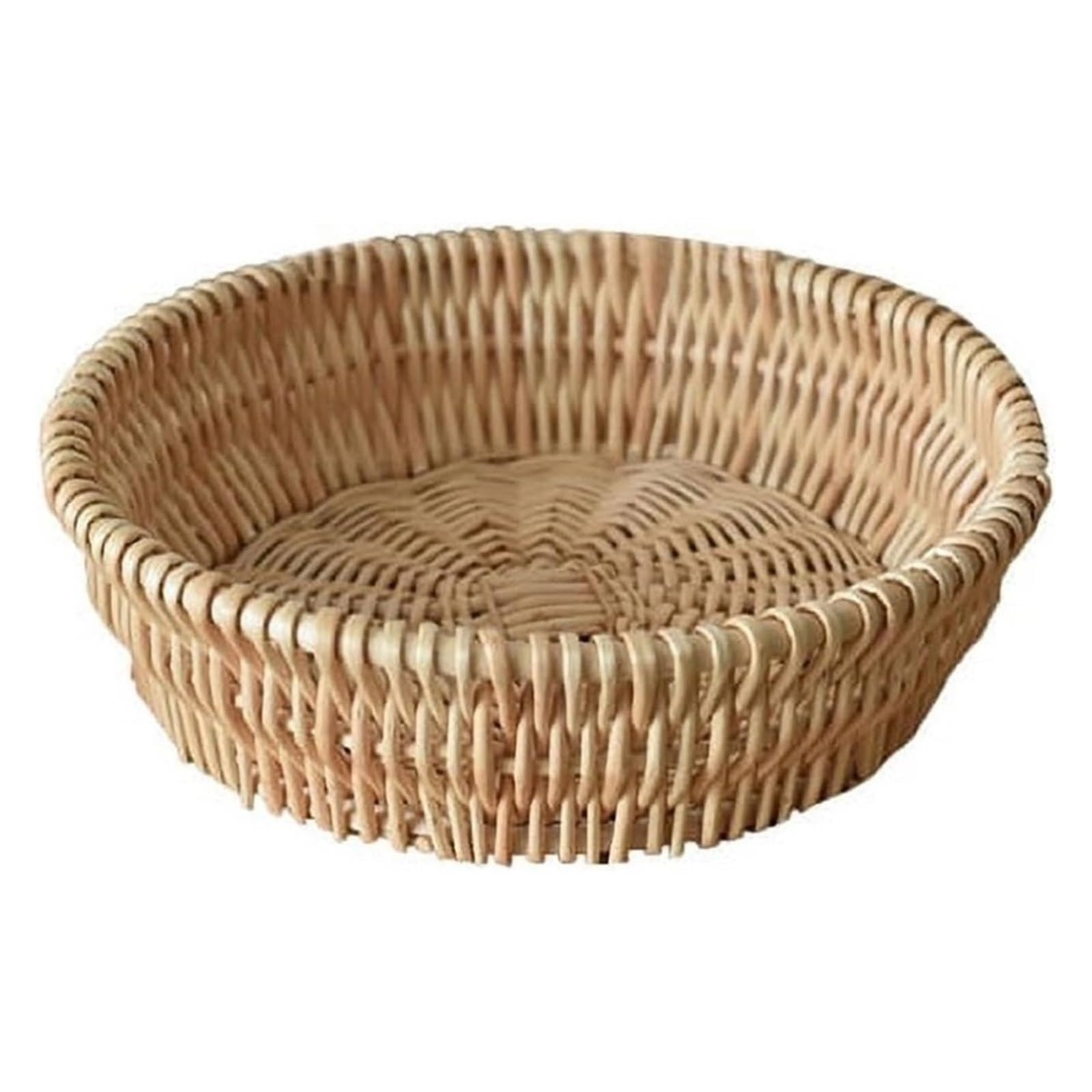1pcs Rattan Wicker Woven Serving Baskets Circular Curved For Bread Fruit Vegetables Restaurant Tabletop Display Basket for Fruits