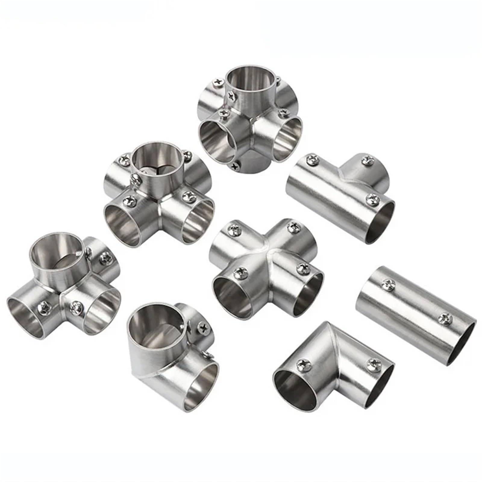 4 raccordi per tubi da giardino, in acciaio inox, per applicazioni versatili, espandibili per tubo da giardino (angolo piatto a 4 vie, 19)
