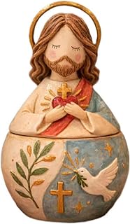 Hand-Painted Religious Prayer Box, Decorative Figurine (Style A)
