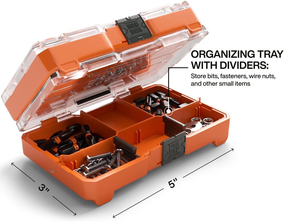 Klein Tools 33001S 20-Piece Impact Driver Bit Set, Slim PH2 T25 ProFlex Bit Set, MODbox Compatible Storage Case, Phillips and TORX Bits, Organizing Bin and Tray - Image 3