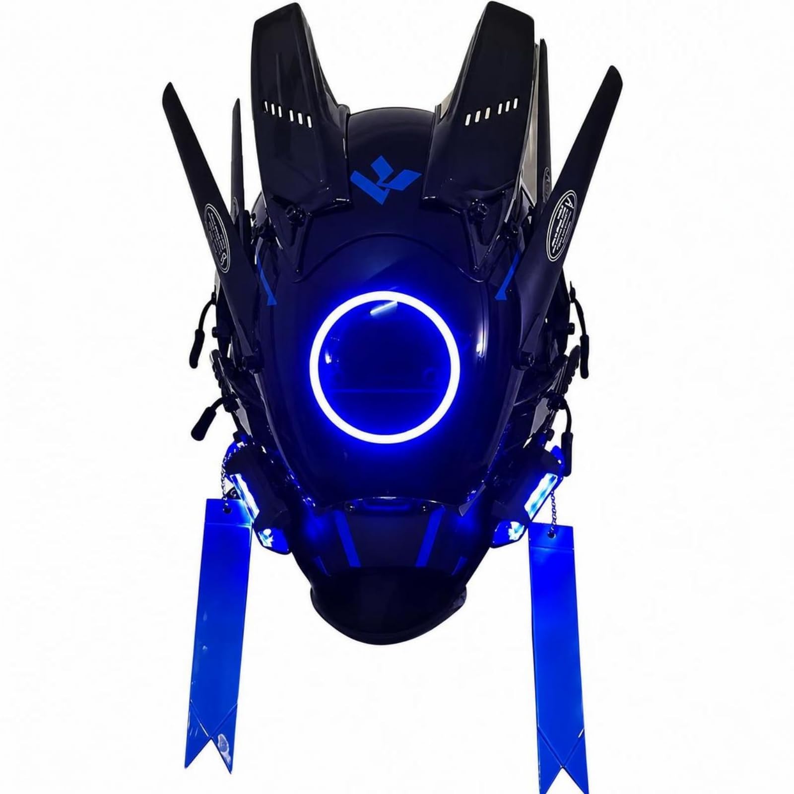 Leuchtend Vollgesichtsmaske, Blau, Runder Leichtflügel