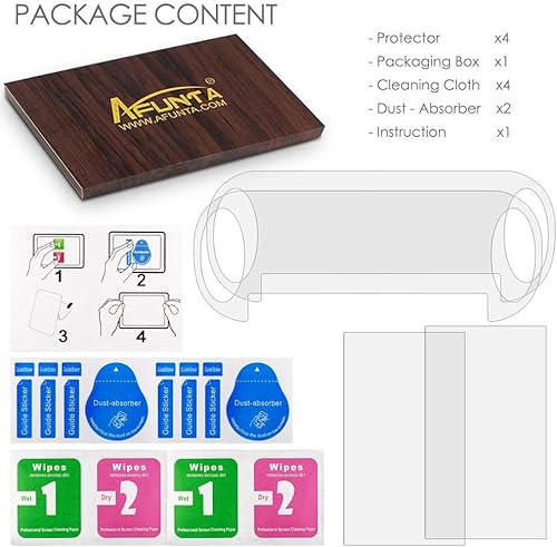 Miniatura 3 de Protectores de pantalla compatibles con Sony PlayStation Vita 1000 y cubiertas traseras, AFUNTA 2 unidades (4 piezas) de vidrio templado para