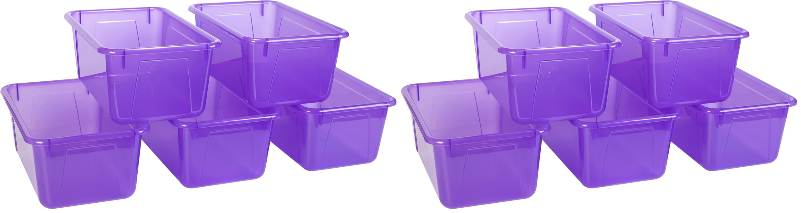 Storex Small Cubby Bins – Plastic Storage Containers for Classroom, 12.2 x 7.8 x 5.1 inches, Candy Violet, 10-Pack (62478A05C)
