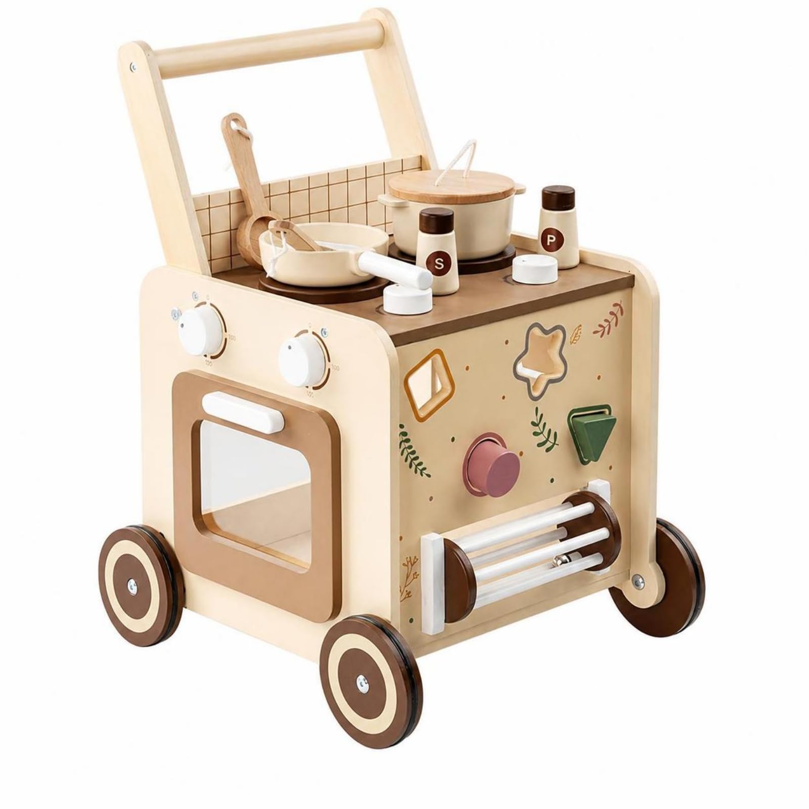 Cocinita Juguete con Ruedas Sensorial | Multiactividad, caminador Actividas para Bebé, Seguro, caminador, Hogar, Bloques