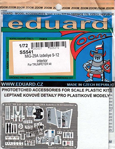 MiG-29A Eduard Photoetch 1:72 planche de métal pour habitacle détaillé EDPSS541