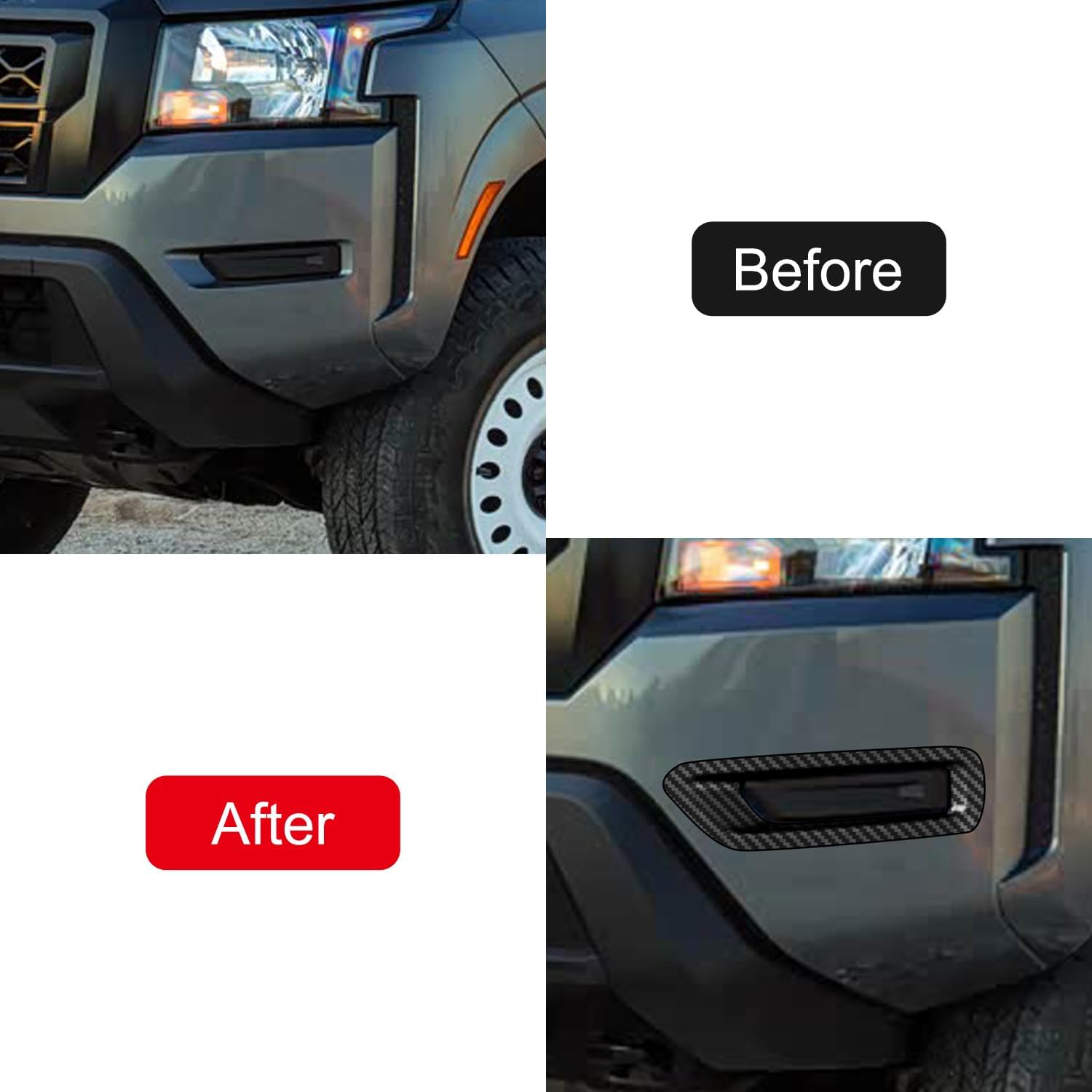 CTH for Nissan Frontier 2022-2024 Car Exterior Accessories Front Fog Light Lamp Frame Decorative Cover Trim 2pcs