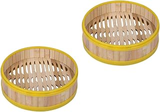 Steamer Basket for Cooking 13.5cm 3.5-inch 2pcs Reusable Eco-friendly Food Steamer for Bao Buns Dumplings and Dim Sum Kitchen Supplies