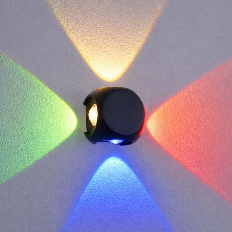 Image of One94Store LED Outdoor UP Down Wall Light 4 Watt Rainproof & Shockproof Aluminium Body 4 Way Exterior Wall Step Light Fixture (Multicolor) Pack of 1 with 3 Month Warranty