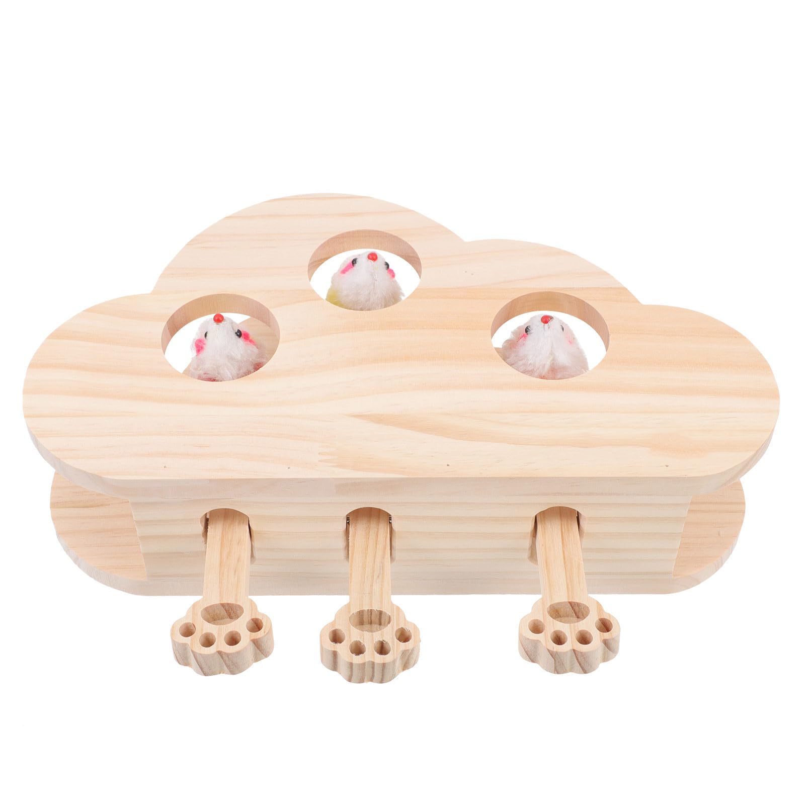 Jeu interactif en bois pour chats stimule instinct de chasse naturel