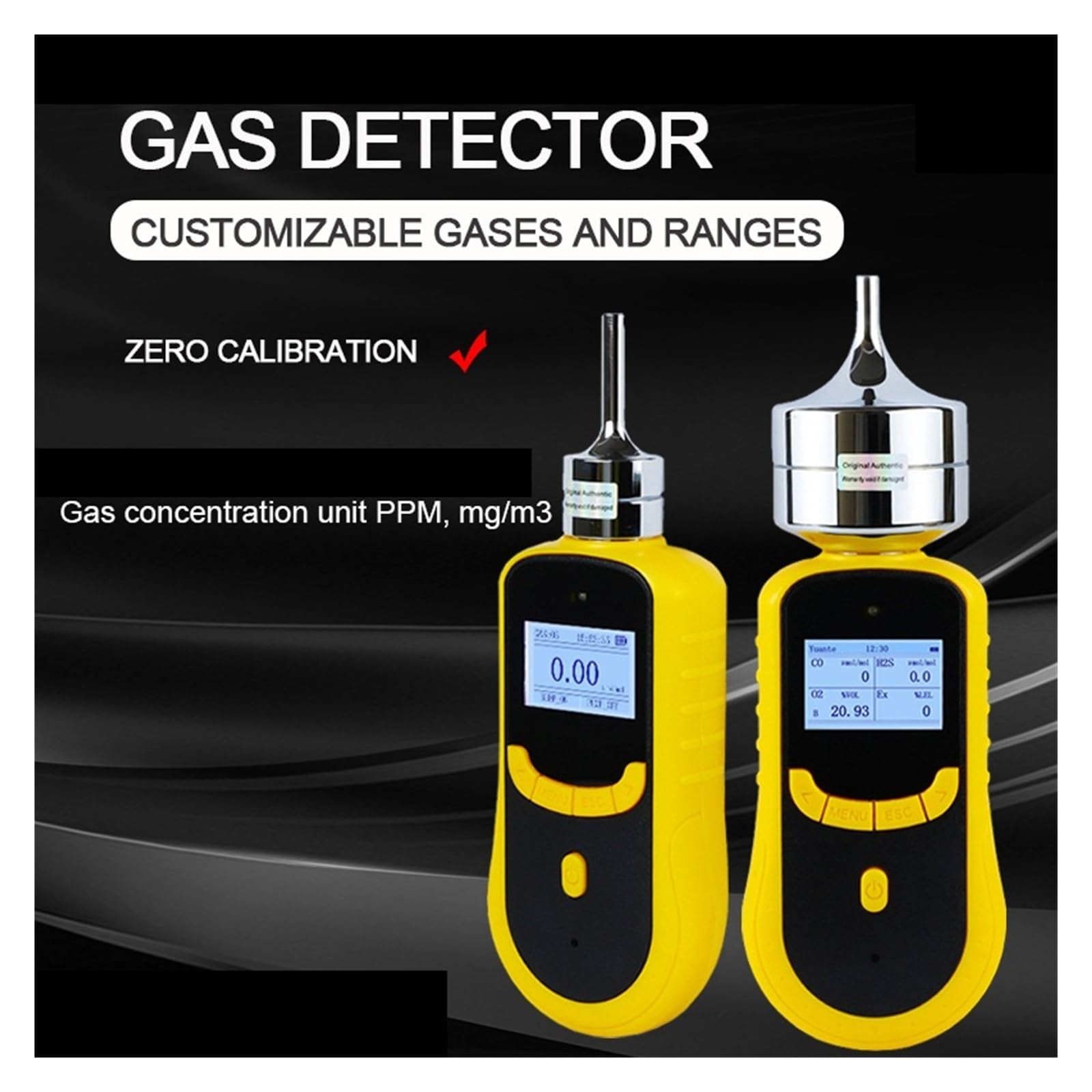 Détecteur de gaz CH4O électronique numérique avec écran LCD, Alarme sonore et Lumineuse, Dispositif d'alarme de gaz for Le Travail et la Maison. Intérieur/Extérieur