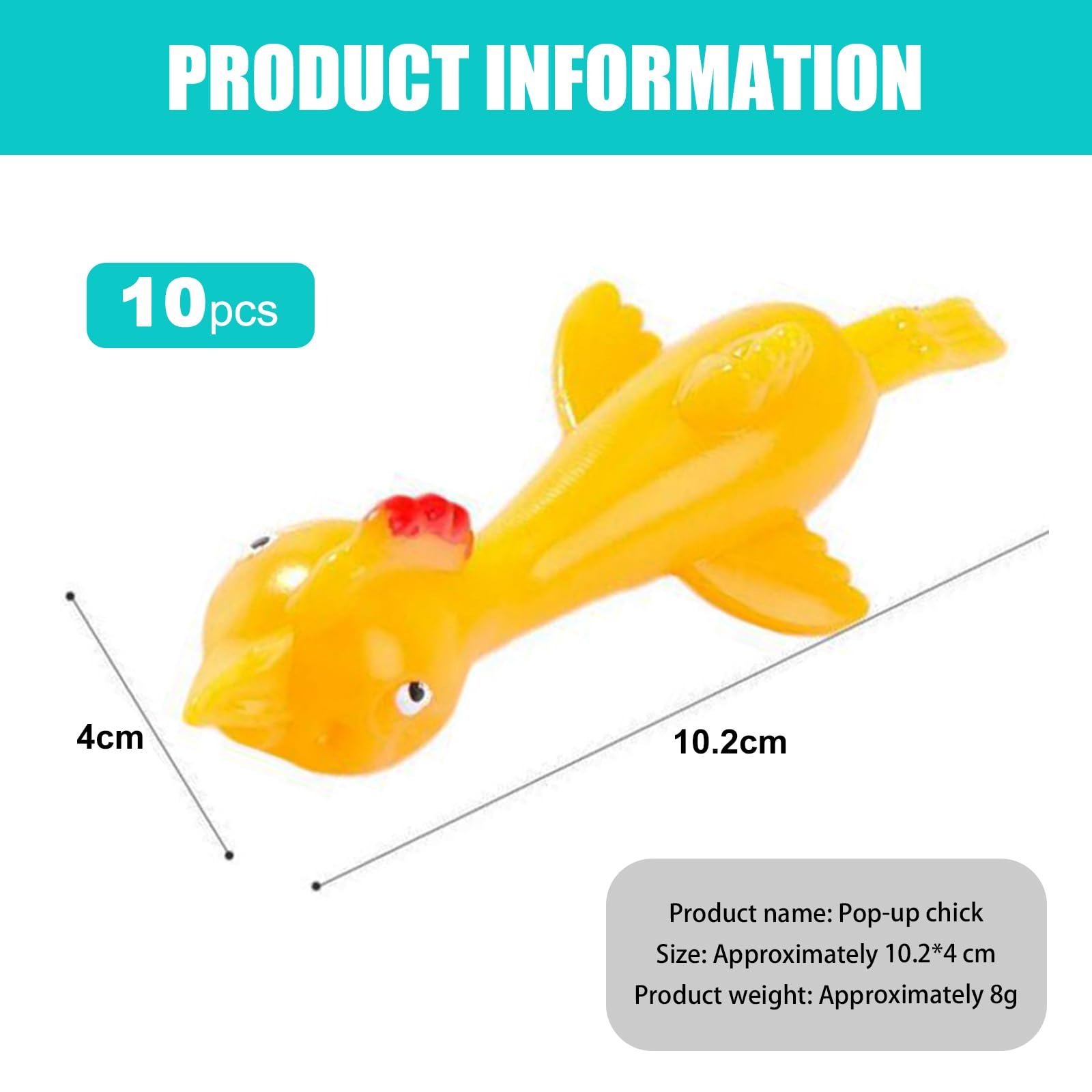 10 Pack Stretch Chicken Finger Launcher - Flying Novelty Prank Prop for Party & Entertainment, Yellow - Image 2