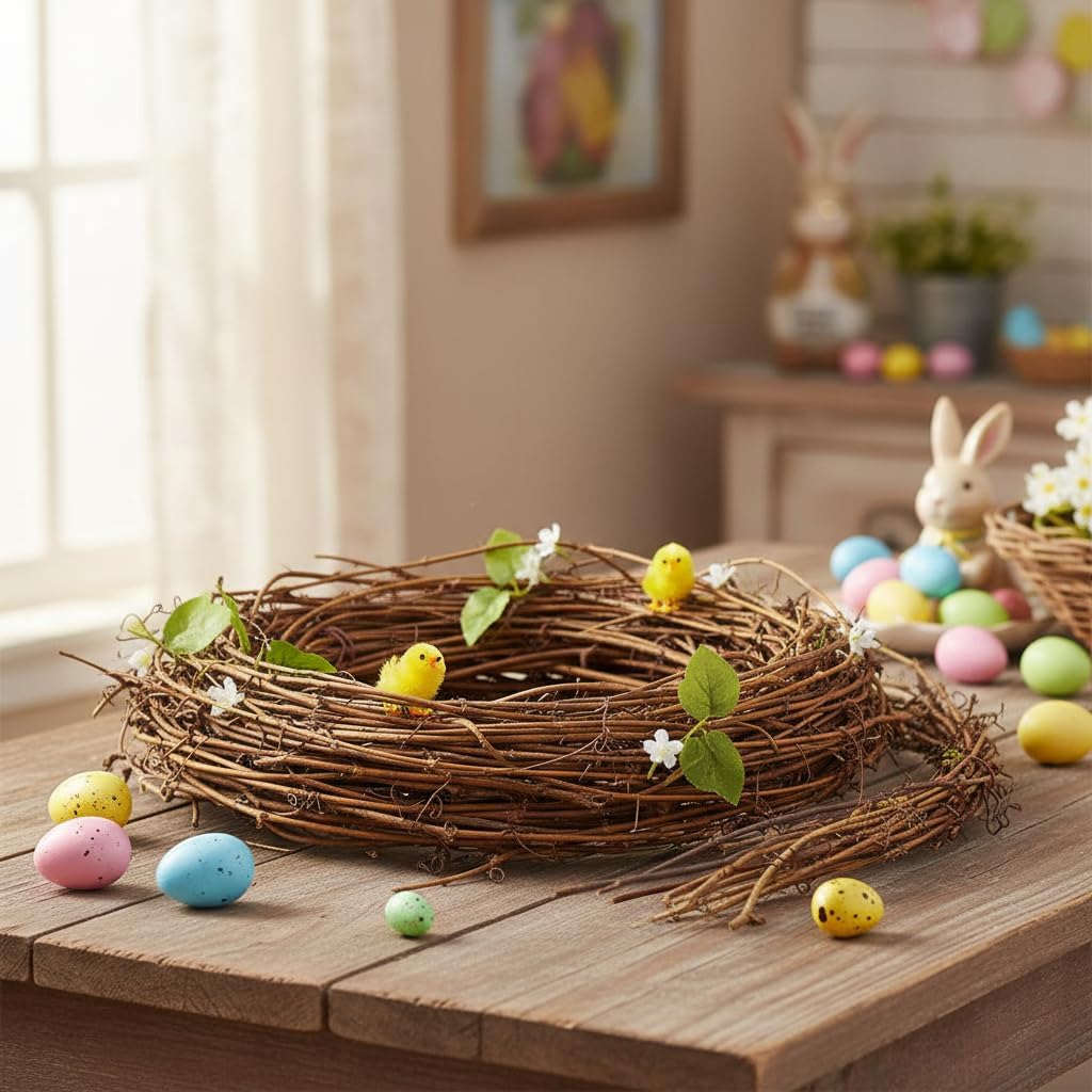 Twig Garland: 15.7ft Natural Grapevine Spring Wreaths for Front Door, Backdrop Hanging Vine for DIY Crafts Christmas Easter Valentines Day Wedding Party Home Decor - Image 9