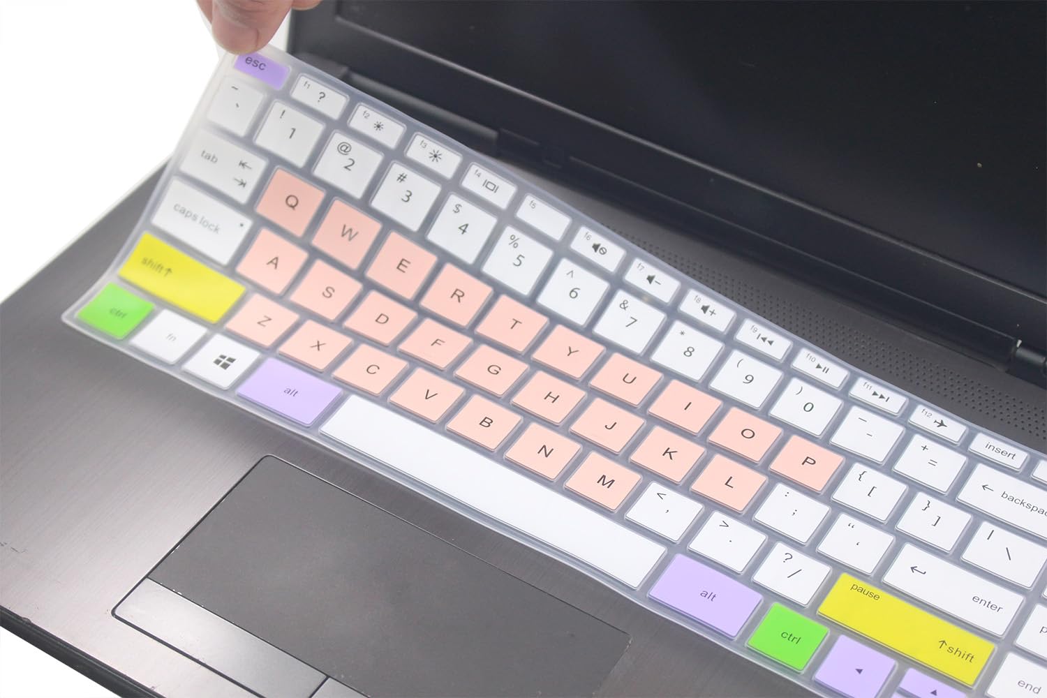 Keyboard Cover Skin Compatible for 14 inch HP Pavilion x360 14 14-FQ/DQ/DK/DH/DS/DF/CF/CD/BA/BF/BW Series 14-cf2112wm 14-dk1003dx 14-ce3065st 14-dh2097nr 14t-dq200/dq300 14-fq1025nr (Pink & White)