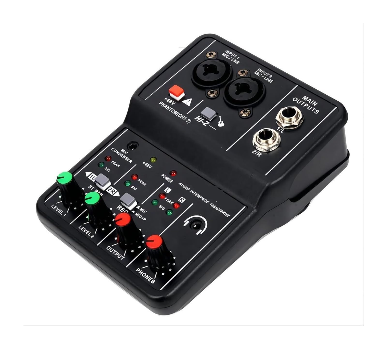 Audiomischer, Professionelle Soundkarte Audio Mixer Kanalüberwachung E-Gitarre Live-Aufnahme for Studio-Gesang(Q-12)