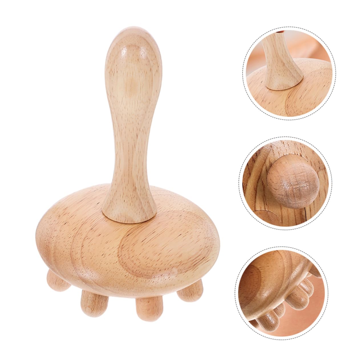 Beaupretty Peine Decorativo de Madera Beige Cuero Cabelludo Textura Suavizada y Función para Aliviar Dolores de Cabeza, Paquete de 2 Piezas Práctico y Delicado