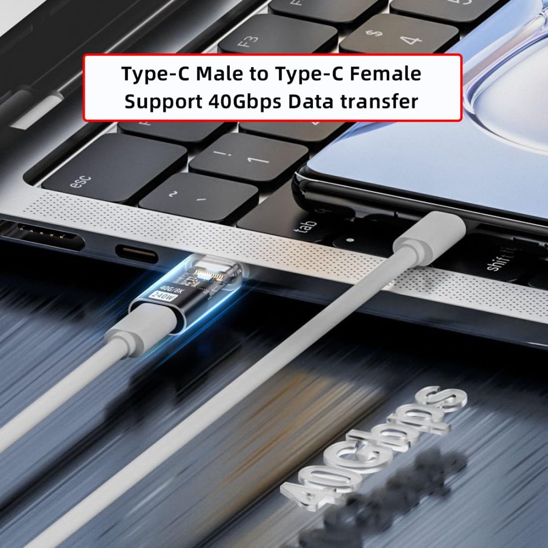 chenyang 3 Pack USB C Converter, USB 3.2 to USB C 10/40Gbps Data Transfer PD 120W/240W Fast Charging Converter Adapter