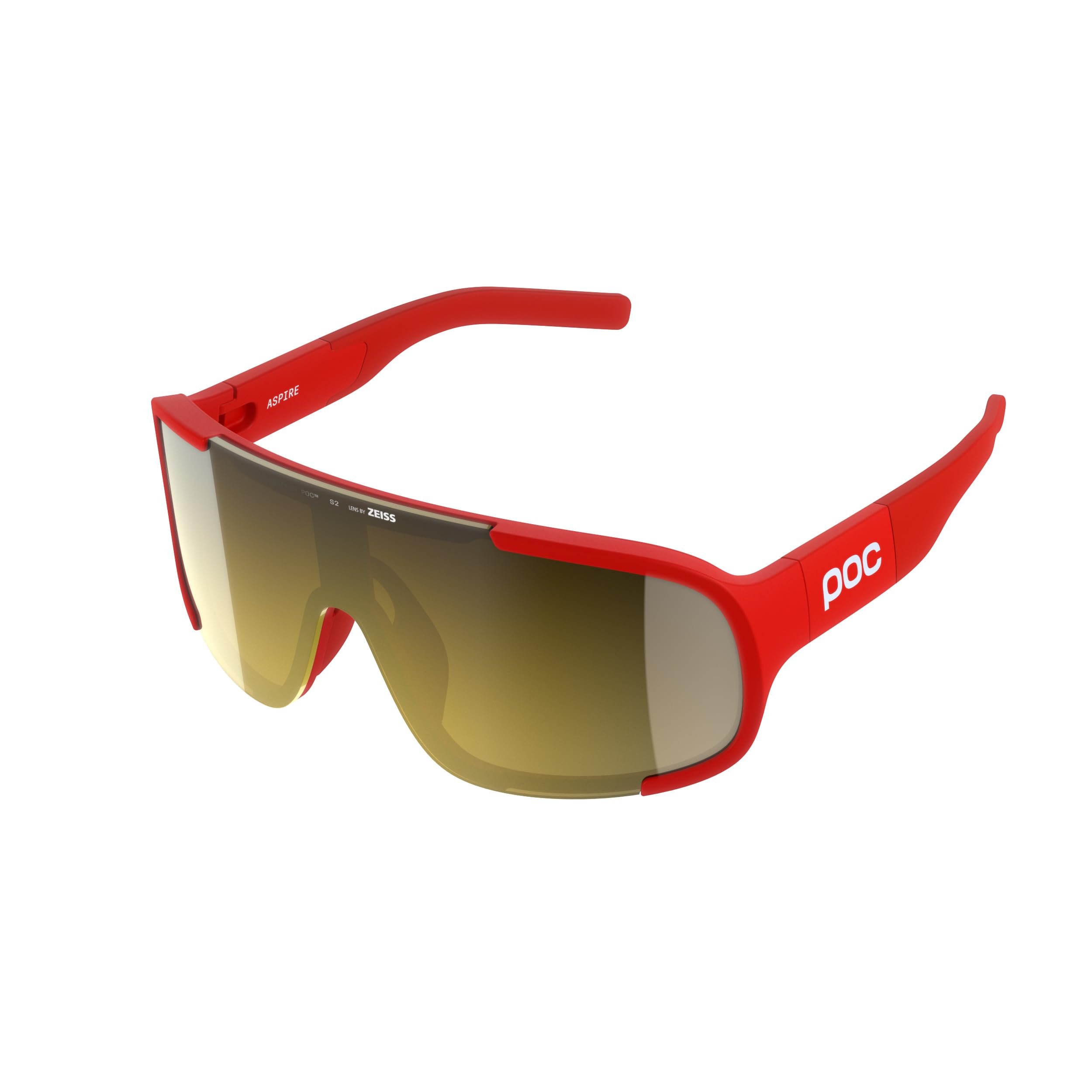 POC Unisex Adult Aspire okulary przeciwsłoneczne, Prismane Red/Clarity Road/Partly Sunny Gold, One Size, Prismane Red/Clarity Road/Partly Sunny Gold, jeden rozmiar