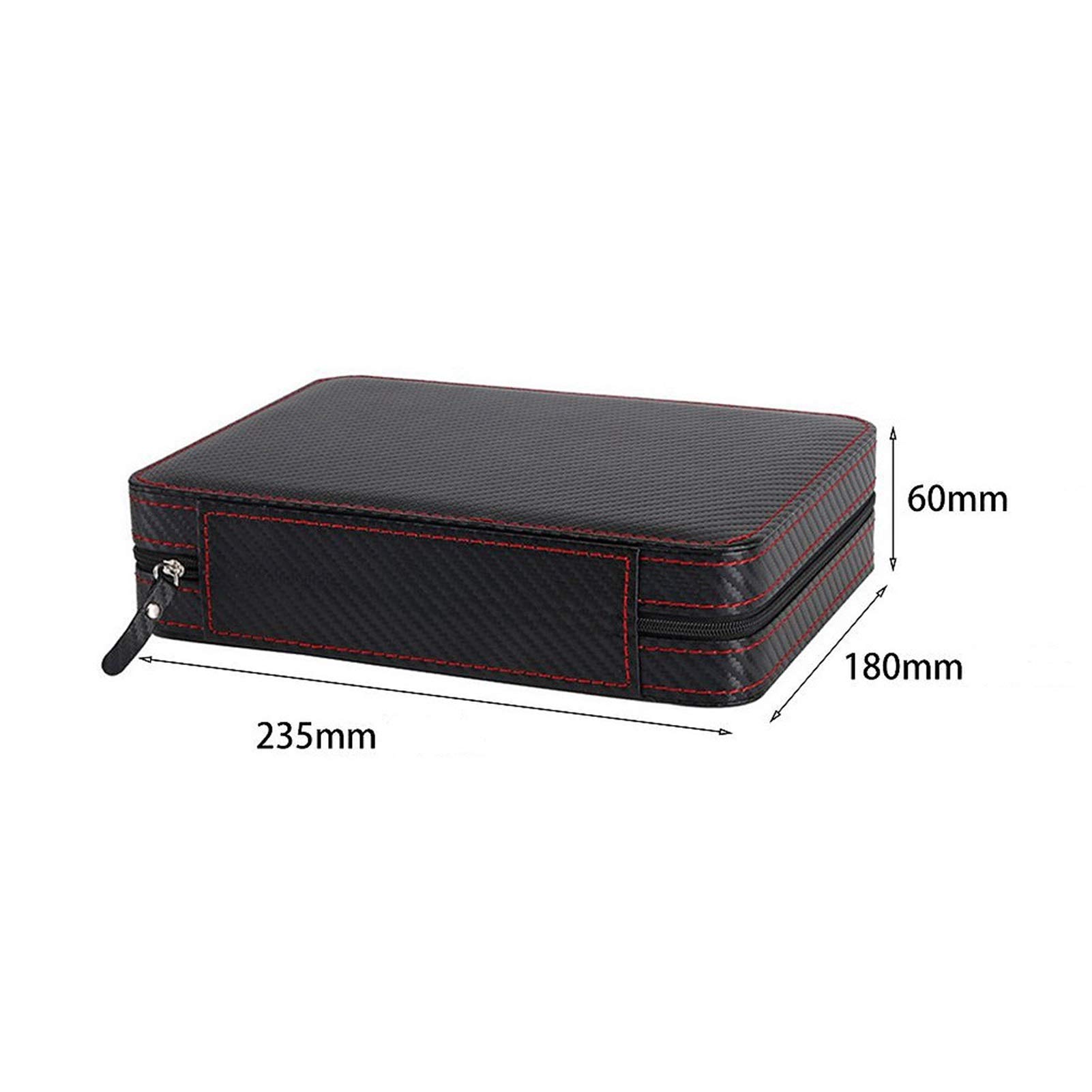 Uhrenbox 8 Slot tragbare schwarze Kohlefaser -Uhr -Uhr -Box PU Leder Watch Zipper Aufbewahrungstasche Travel Jewlery Watch Box Personalisierte Luxusgeschenke Uhrener für Aufbewahrung und Anzeige