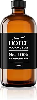 AirScent Hotel Diffuser Oil No. 1005 - Vanilla Bean Lilac Sandalwood - Hotel Scent Dupe - Premium Fragrance Oil for Ultrasonic and Waterless Diffusers and Crafting - 500 mL, 16.9 fl oz Glass Bottle