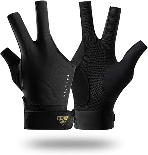 Miniatura 7 de Guante de billar para mano izquierda, duradero, cómodo, ajuste ajustable, tela transpirable, suave trazo de señal, adecuado para piscina, billar