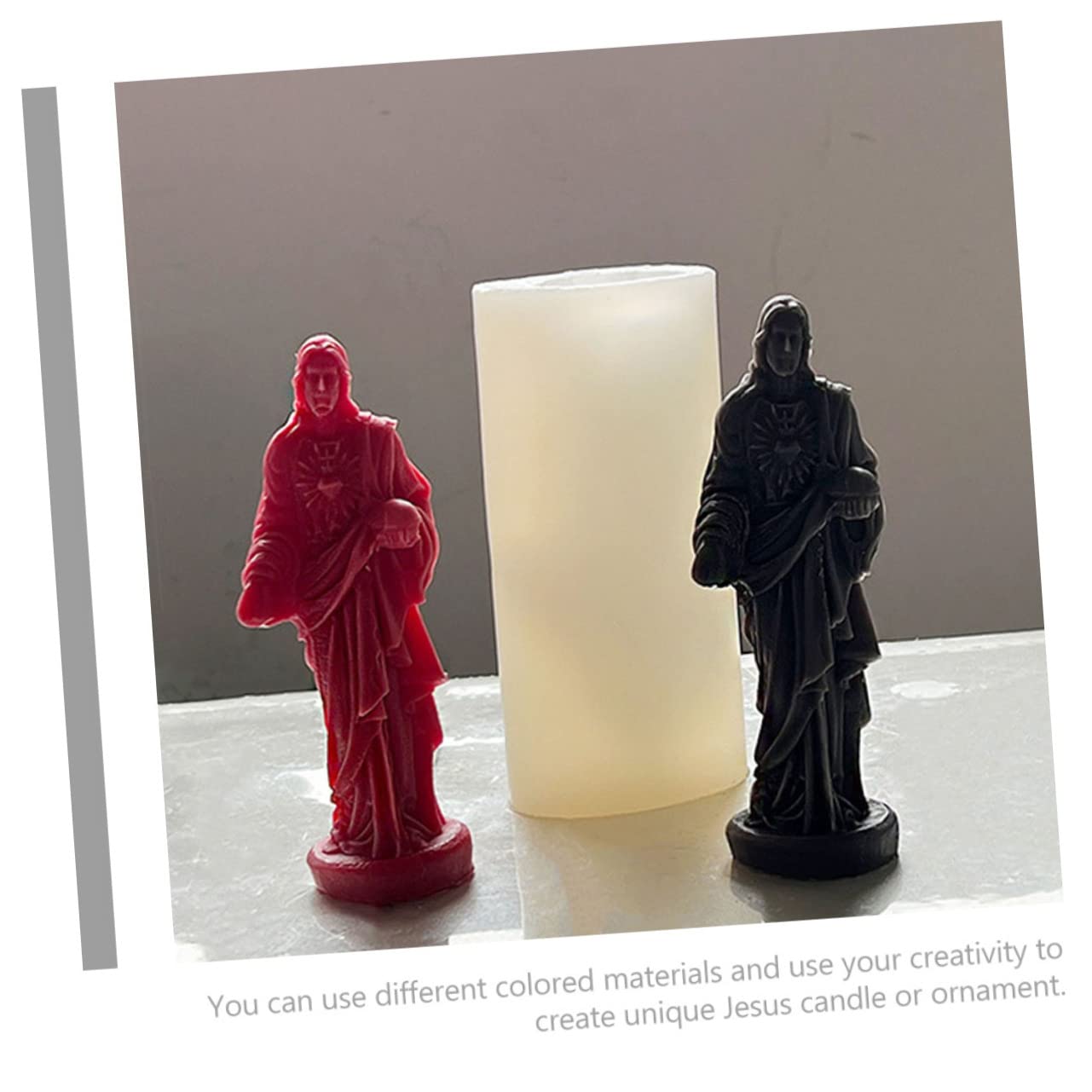 LALAFINA Stampo in Silicone Per Candele Forma Di Gesù Resistente e Flessibile Per Colatura Di Candele e Saponi Fai Da Te