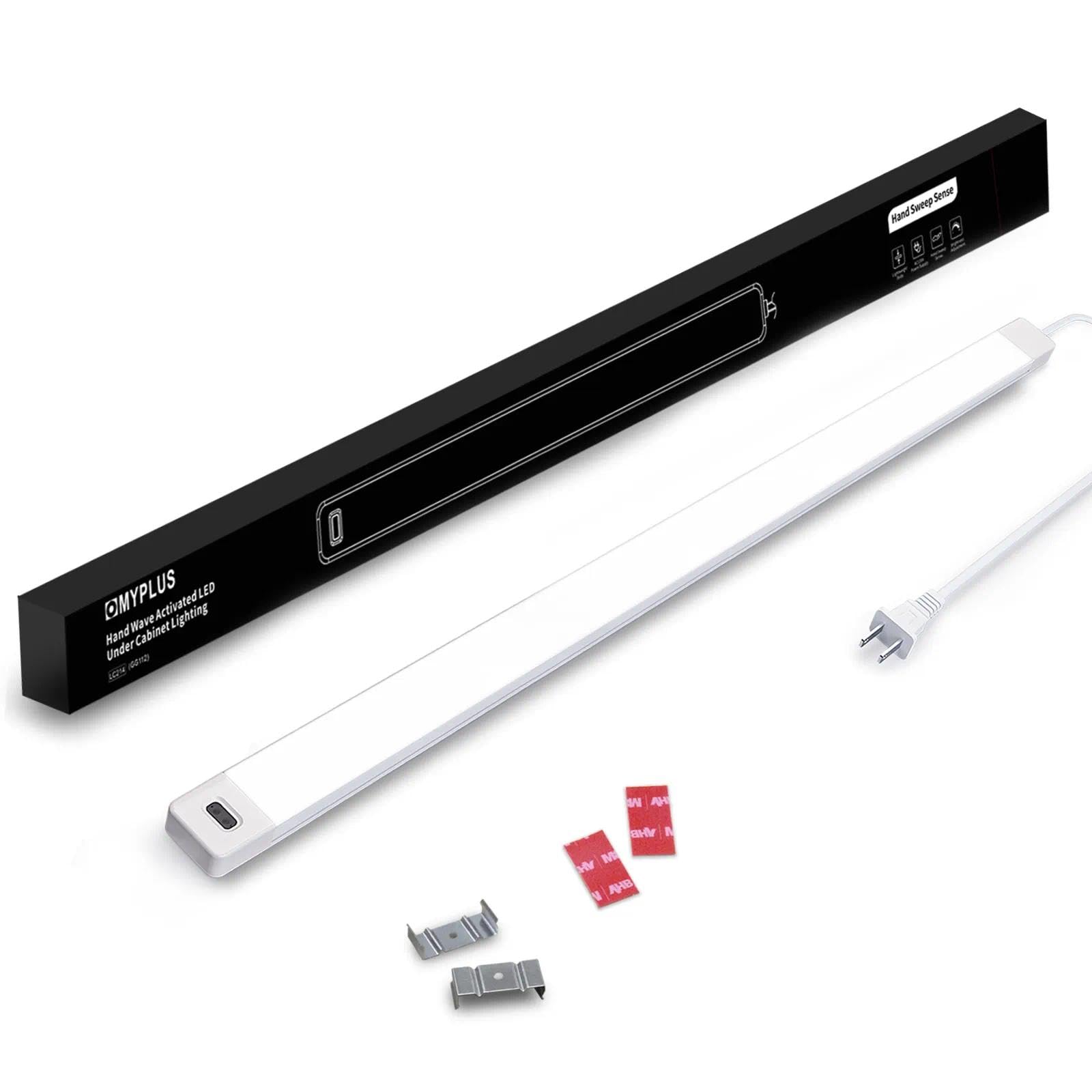 MYPLUS 24 Inch Under Cabinet Lights with Hand Wave,Plug and Play