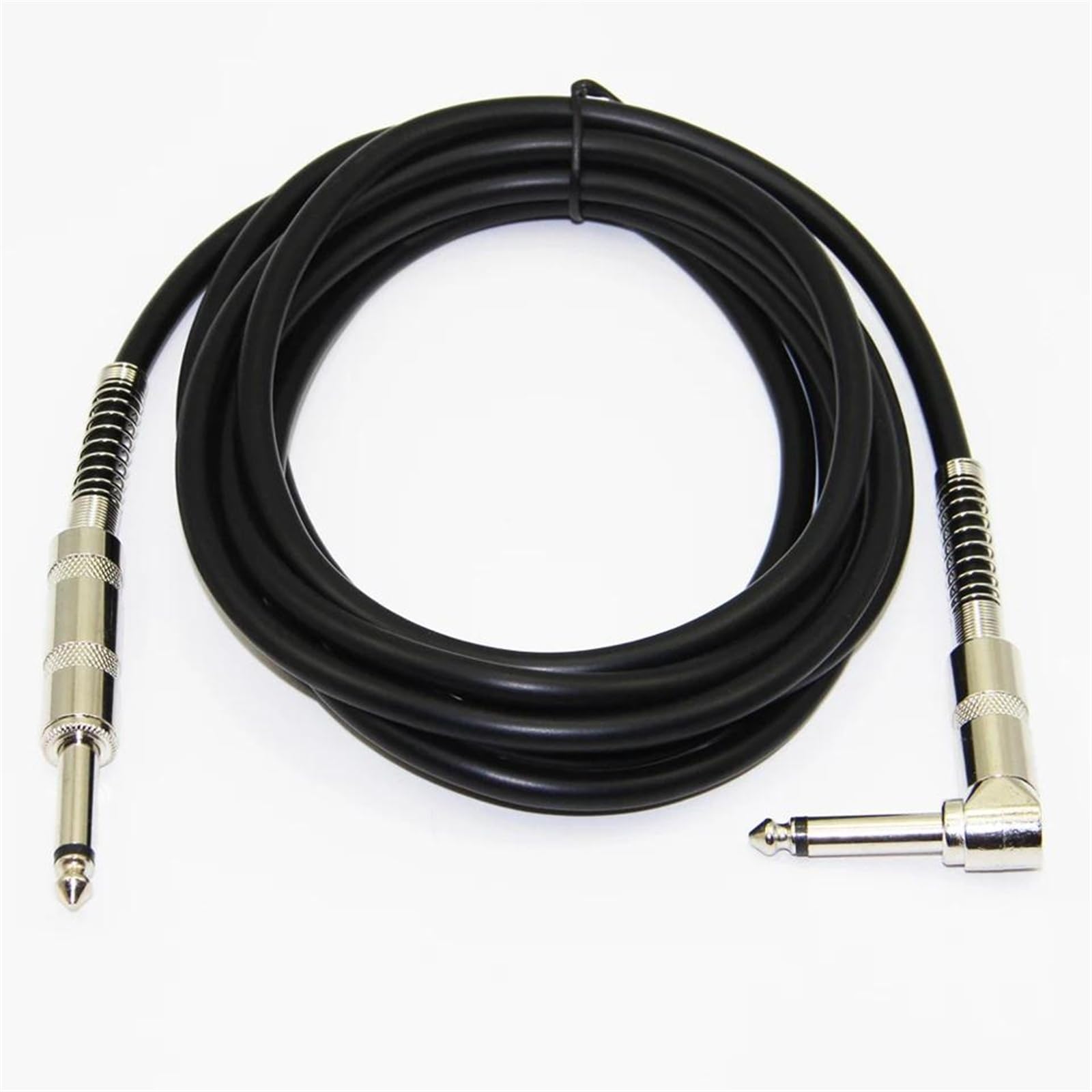 Cable de interconexión de audio Cable de guitarra ángulo recto a macho, 6,5mm, OFC, negro, longitudes múltiples(5m)