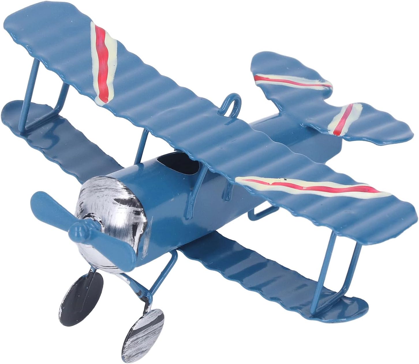 Metal Biplane Model, Retro Old Iron Art Airplane Model Crafts Home Decor Vintage Gift with Mottled Marks for Study, Living Room, Dining Room, Boys Birthday Gifts