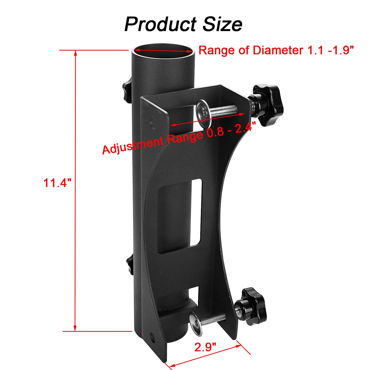Support de Parasol de terrasse Base et Support de Parasol extérieur Base de Support de Parasol avec Bouton réglable Plage de réglage de la Balustrade (2,5-6,1 cm) Diamètre du Parasol (2,8-4,8 cm)