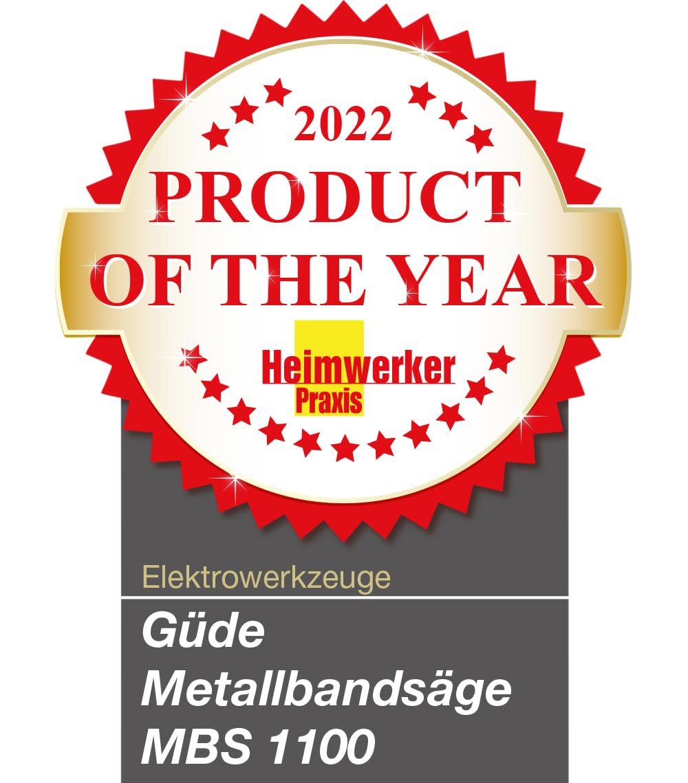 Güde Metallbandsäge MBS 1100 (1100 W, abnehmbarer Arbeitstisch (stationären & mobilen Einsatz), Bandgeschwindigkeit 144 m/min, 2 Sägebänder 1140 mm, LED Licht, Schnittleistung bis 100 mm/ø120 mm)
