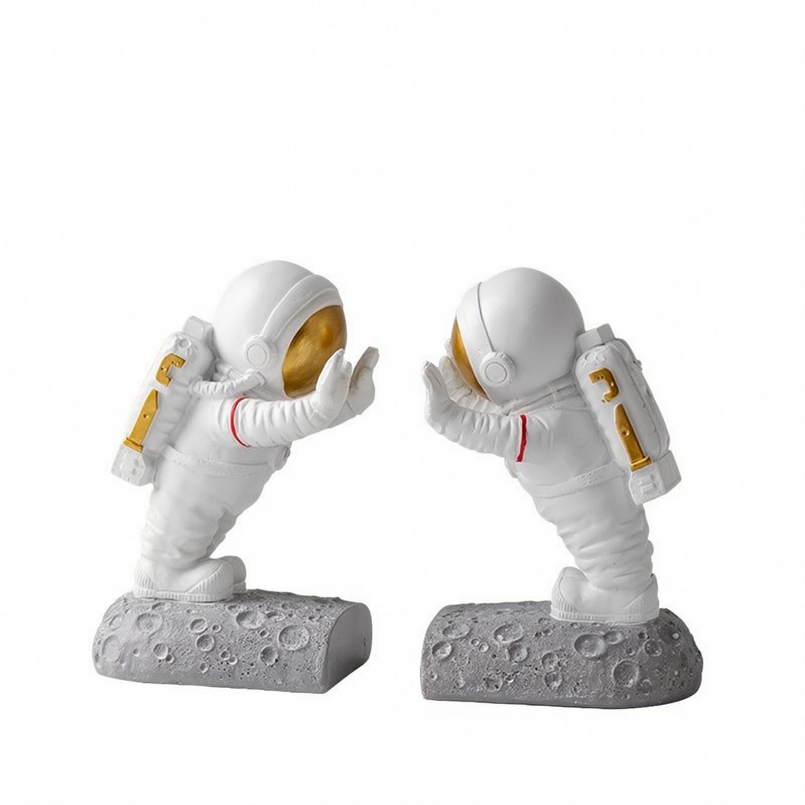 Serre-Livres Figurines Robustes Socle Texturé Eff Pierre, Moderne, Décoration, pr Bureau, Argent, Penseur Pair