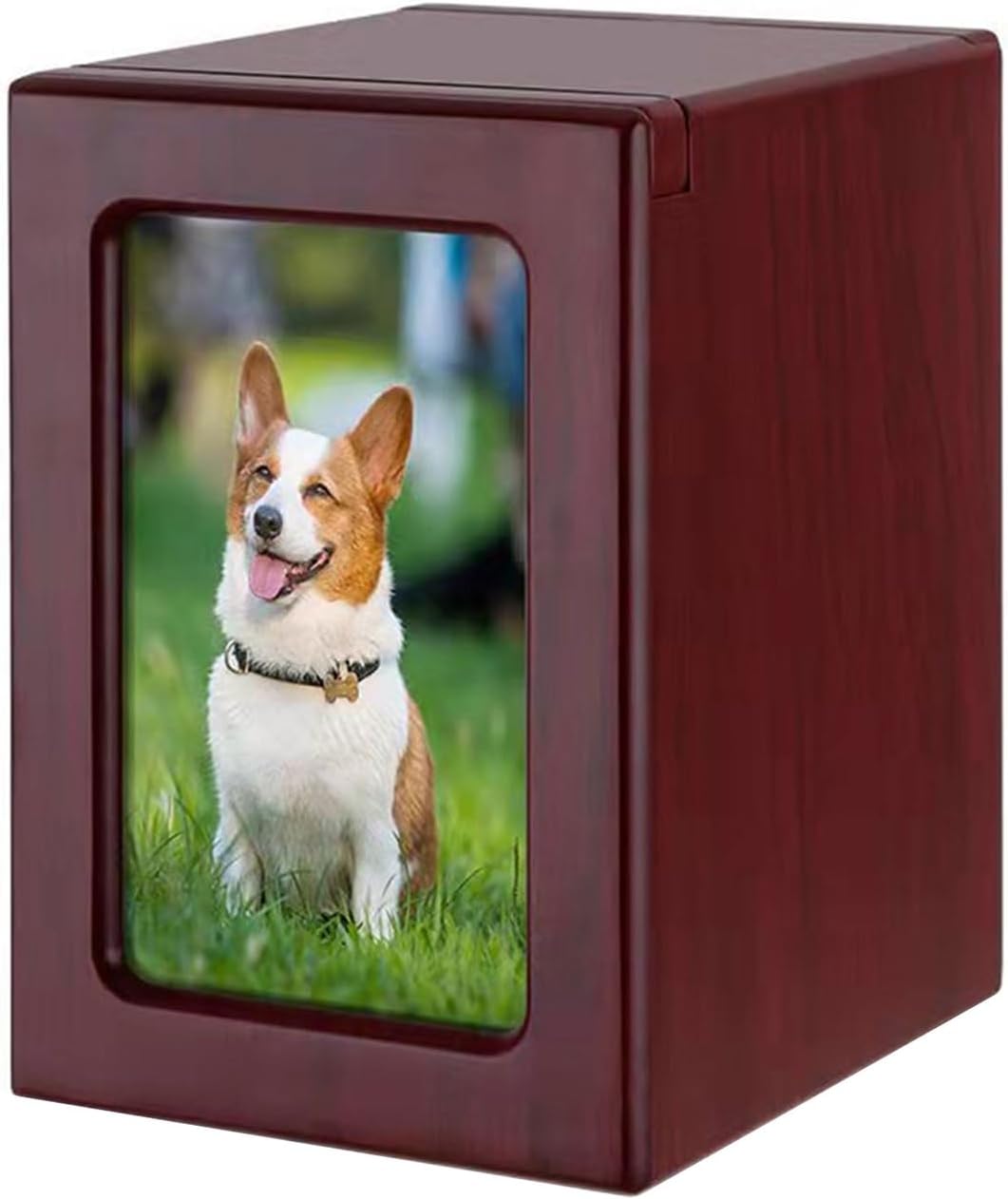 Cremation Urn Pet Cinerary Casket Wood Memorial Box Ashes Funerary Animals Cats Dogs Funeral Supply Can Place Photo Urn Box Urns for Urns for Ashes Personalized