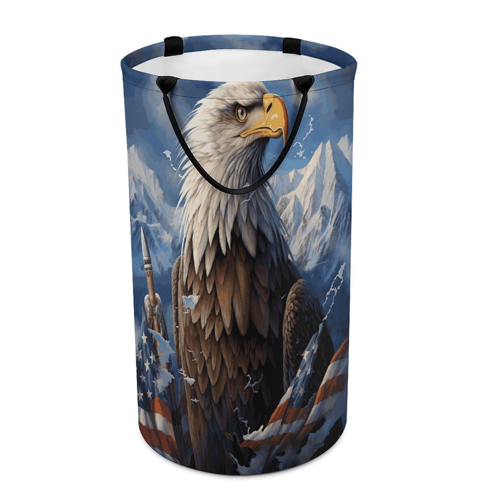 Eagle Laundry Basket Waterproof And Moisture-Proof Storage Bins Collapsible Round Laundry Hamper Perfect for Toys, Clothes And Sundries