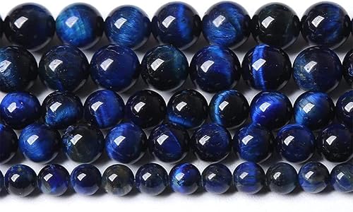 Miniatura 22 de Cuentas redondas sueltas de larimar natural de 0.394 pulgadas (0.394 in), pulsera de piedra de cristal, accesorios para collares, manualidades