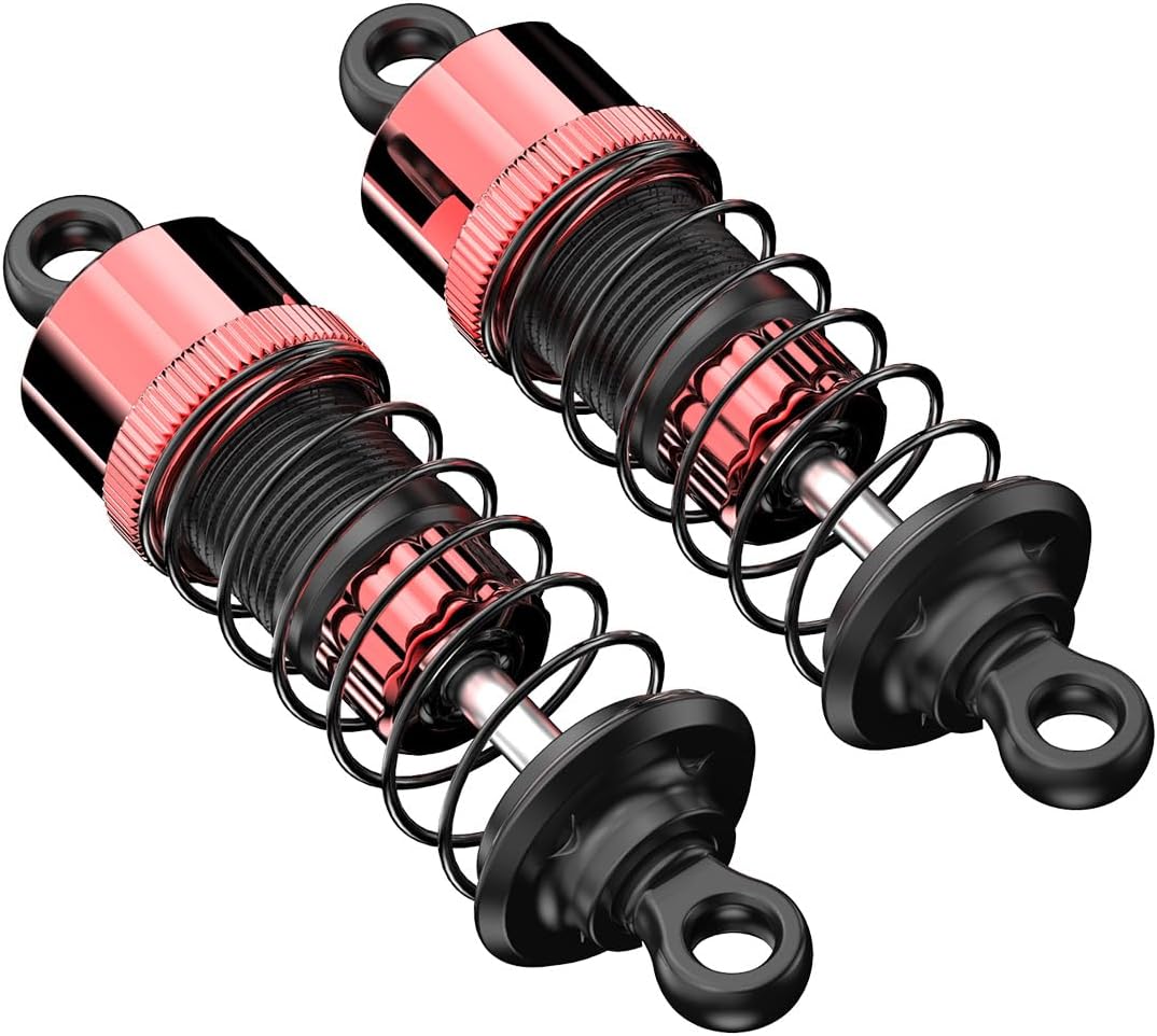 14510B 1/14 Scale RC Car Accessories Aluminum Capped Oil Filled Shock (Front), Spare Parts RC Vehicle Shock Kits for H14BM & 14210 (Pair)