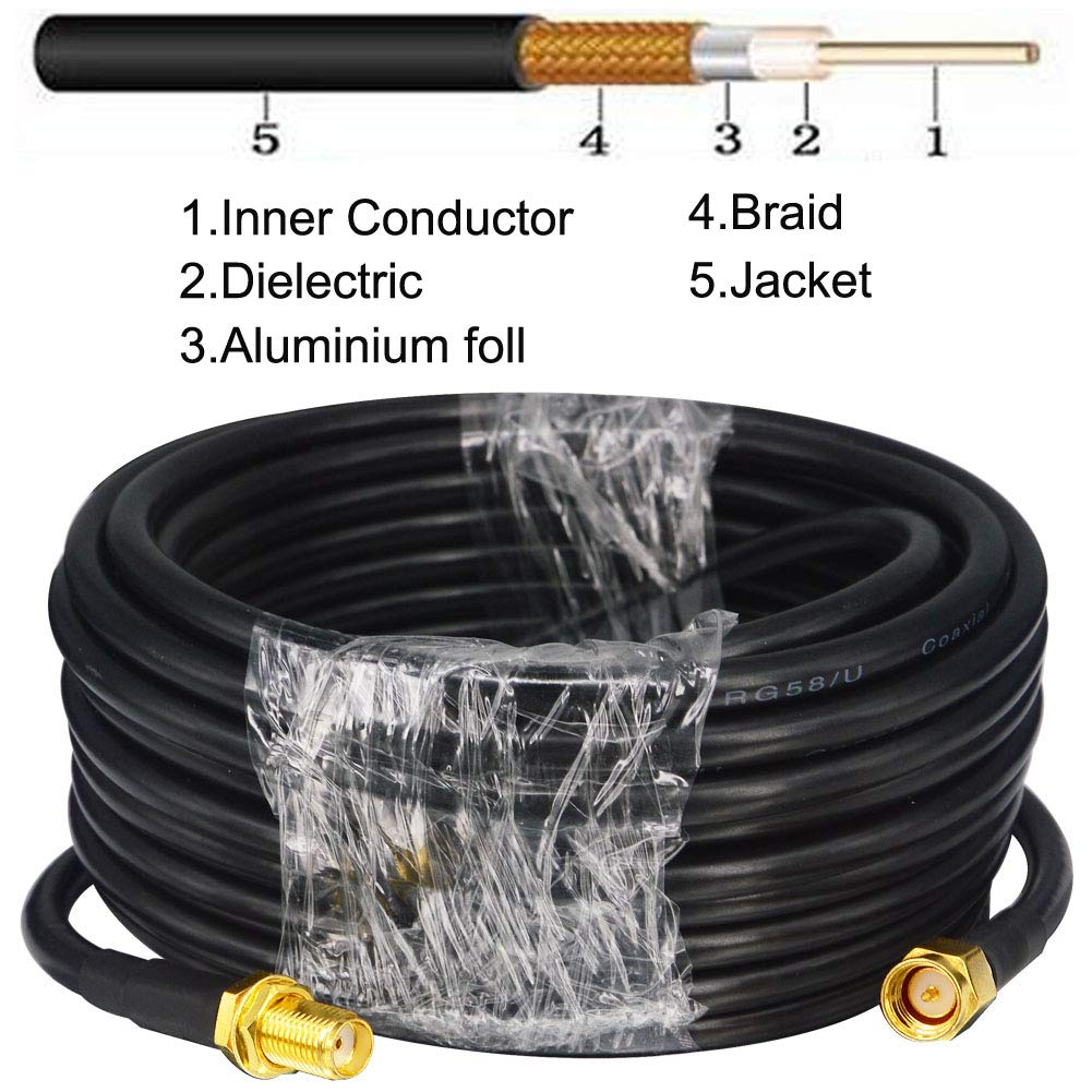 Câble d'extension SMA Mâle à Femelle 15M RG58/U pour Modem 4G/LTE