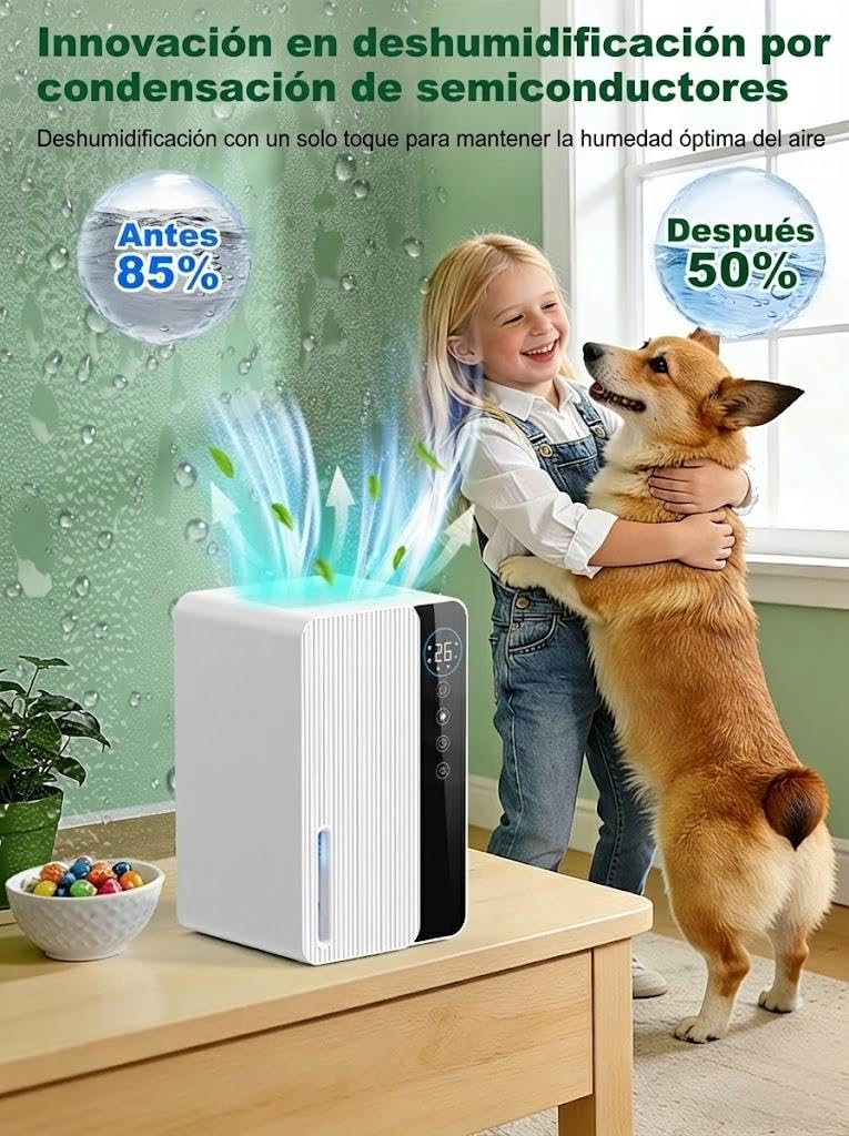 Deshumidificador Eléctrico 1800ml, Deshumidificador Bajo Consumo para Dormitorio y Baño, 22,5W, Silencioso con Temporizador y Apagado Automático, Dehumidifier contra Humedad y Condensación(680ml/día) — view 6